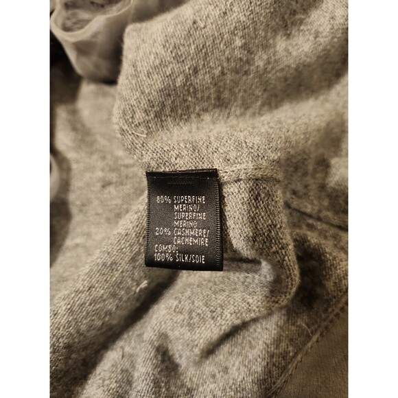 Lafayette 148 Wool Cashmere Fur Trim Cardigan Womens Small Gray Old Money Merino - Picture 6 of 8